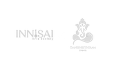 Logo of INNISAI Arts Society with a stylized figure on a white background
